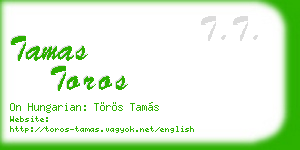 tamas toros business card